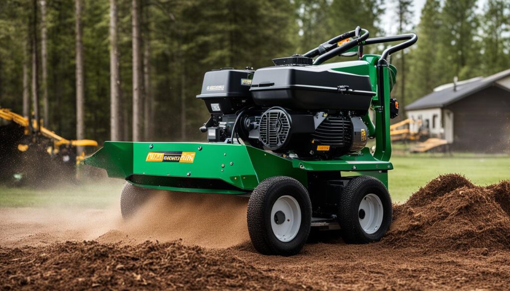 Stump grinder safety equipment